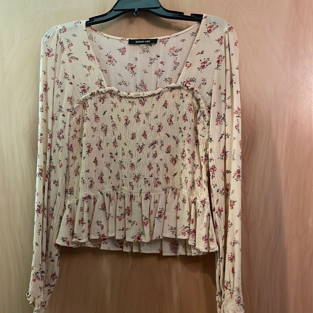 Sugar + L!ips floural long sleeve top